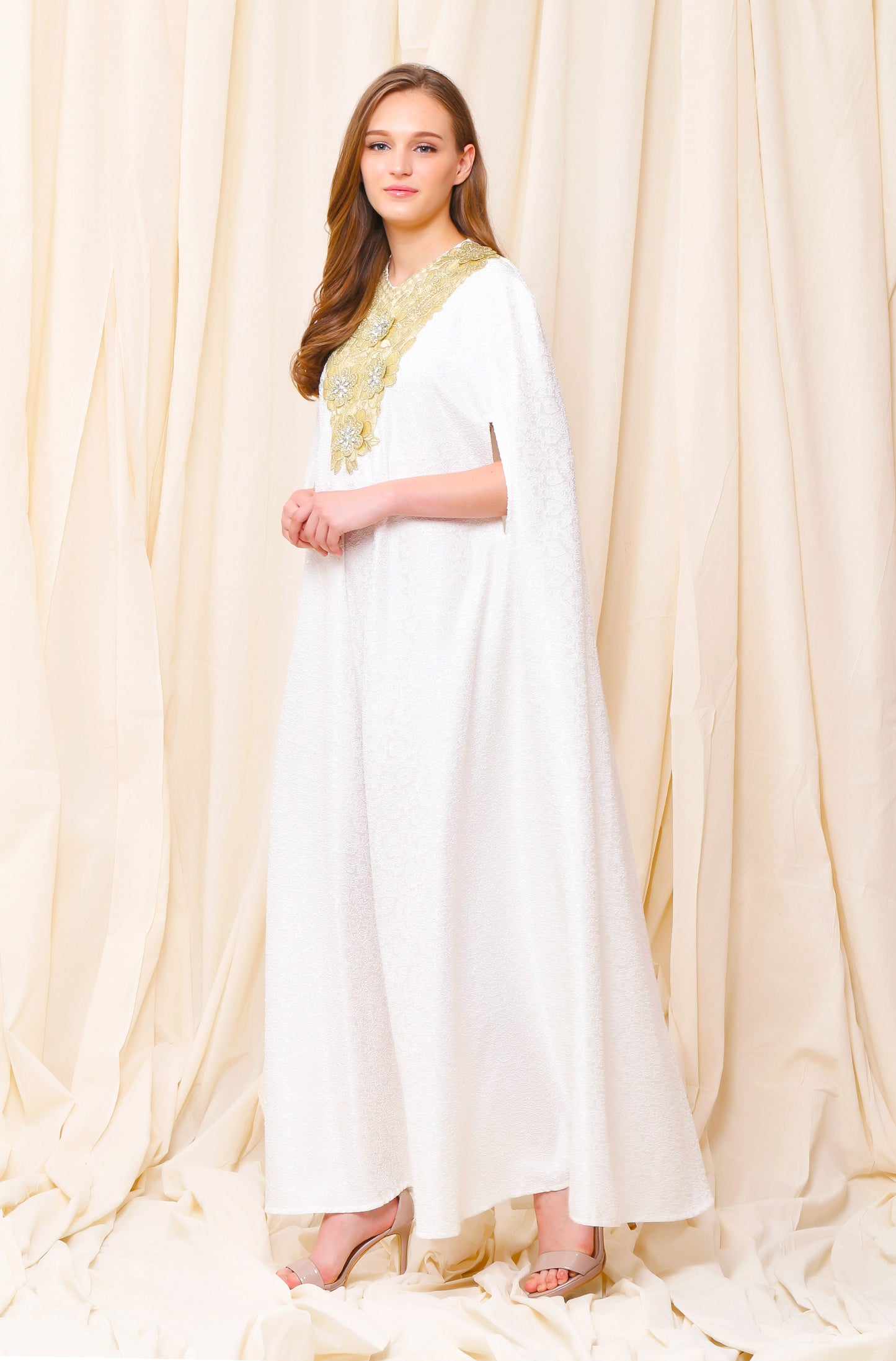 Brave - White Gold Embroidery Kaftan