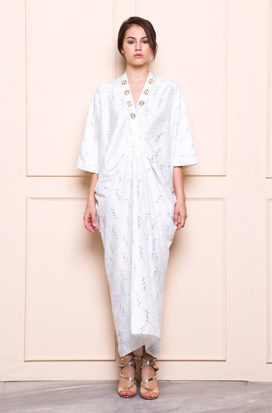 Humble - White Sparkle Kaftan